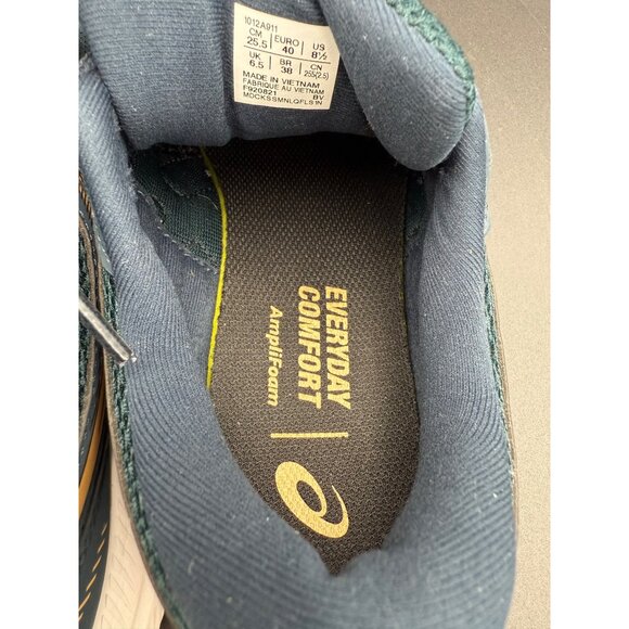 Asics Gel-Contend 7 Womens Running Shoes Breathable Lace-Up Size 8.5 Blue Gold - Picture 8 of 9